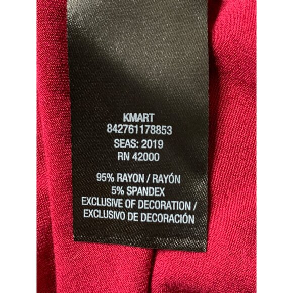 Simply Emma 2X Red Cold Shoulder Bell Sleeve V-Neck Embroider Tunic Top RW10334 - Picture 3 of 10